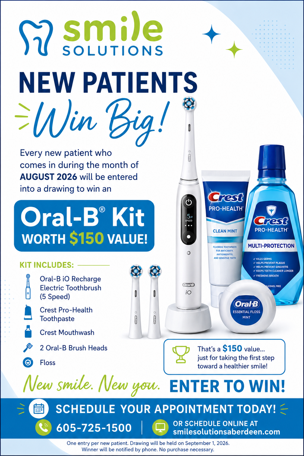 Smile Solutions New Patients Win Big – Oral-B Kit Giveaway August 2026